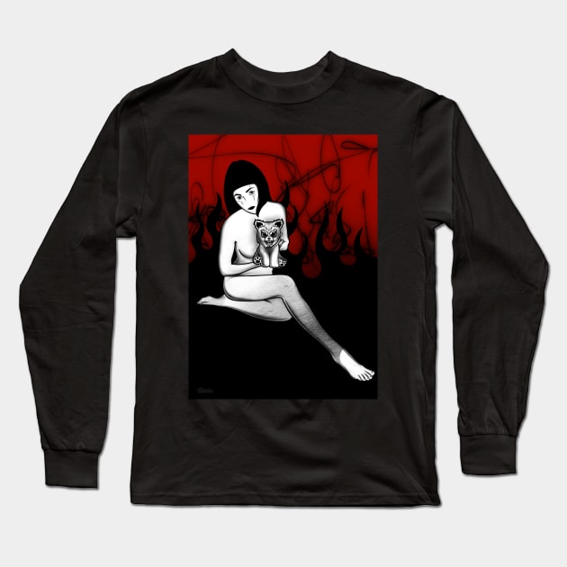 Demon Girl Long Sleeve T-Shirt by BSKR